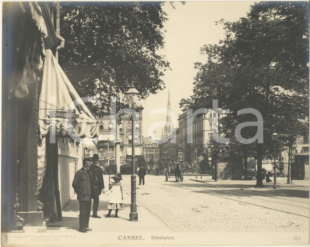 Fotografia d epoca originale 1904 CASSEL GERMANY Standeplatz Fotografia ANIMATA n° 353 10 1