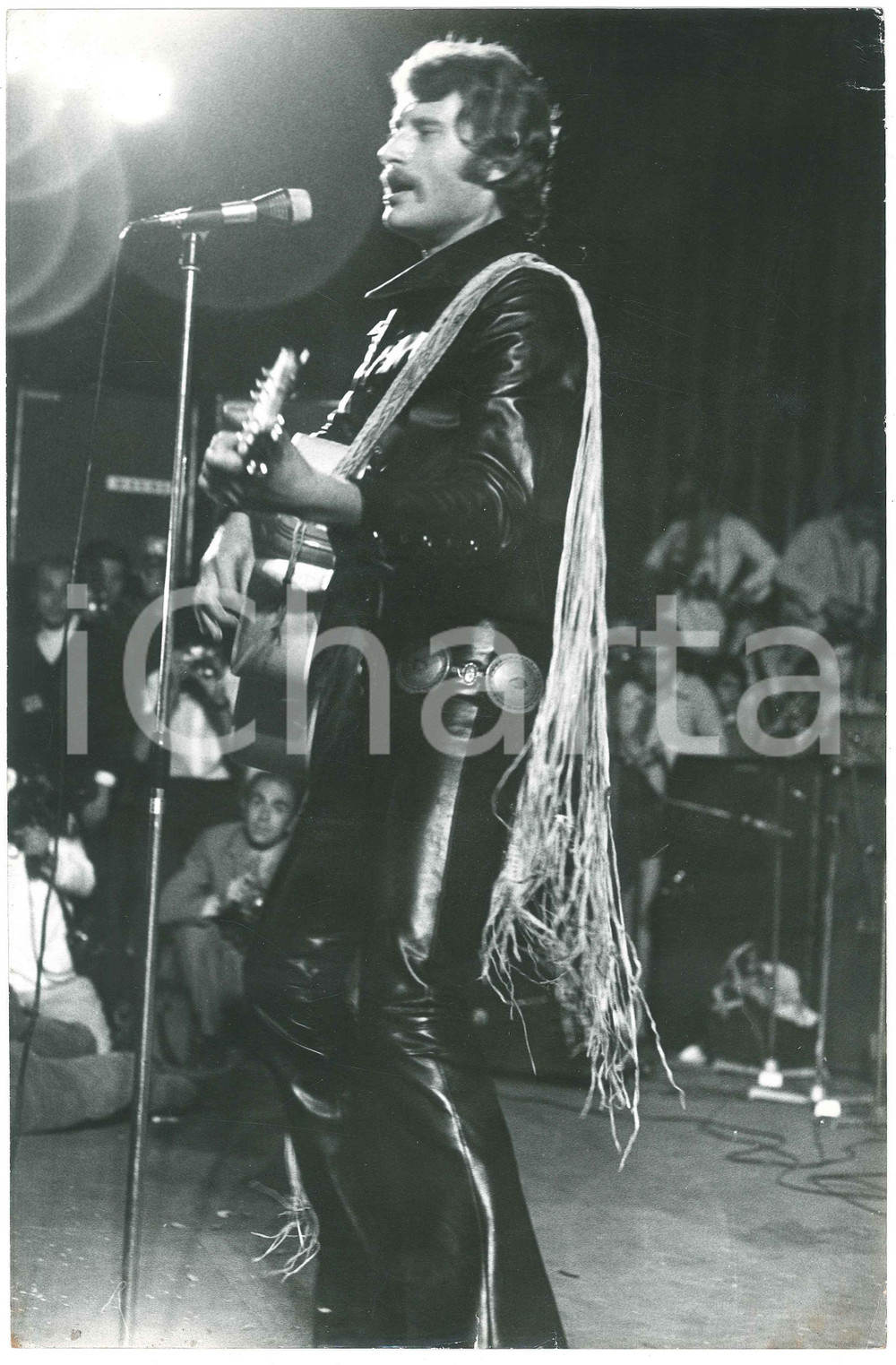 Fotografia d epoca originale 1970 PALERMO Festival Pop  Johnny HALLYDAY in concerto 1 Foto 20x30 cm 1