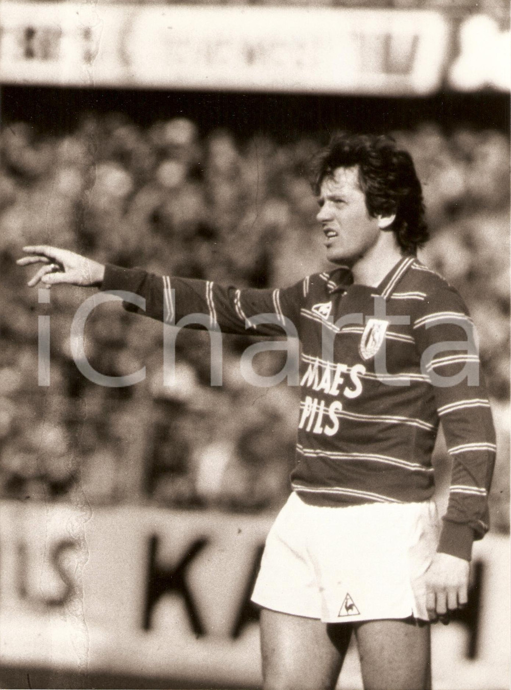 Fotografia d epoca originale 1980 ca BELGIO Calcio STANDARD LIEGI Arie HAAN durante partita Foto 1