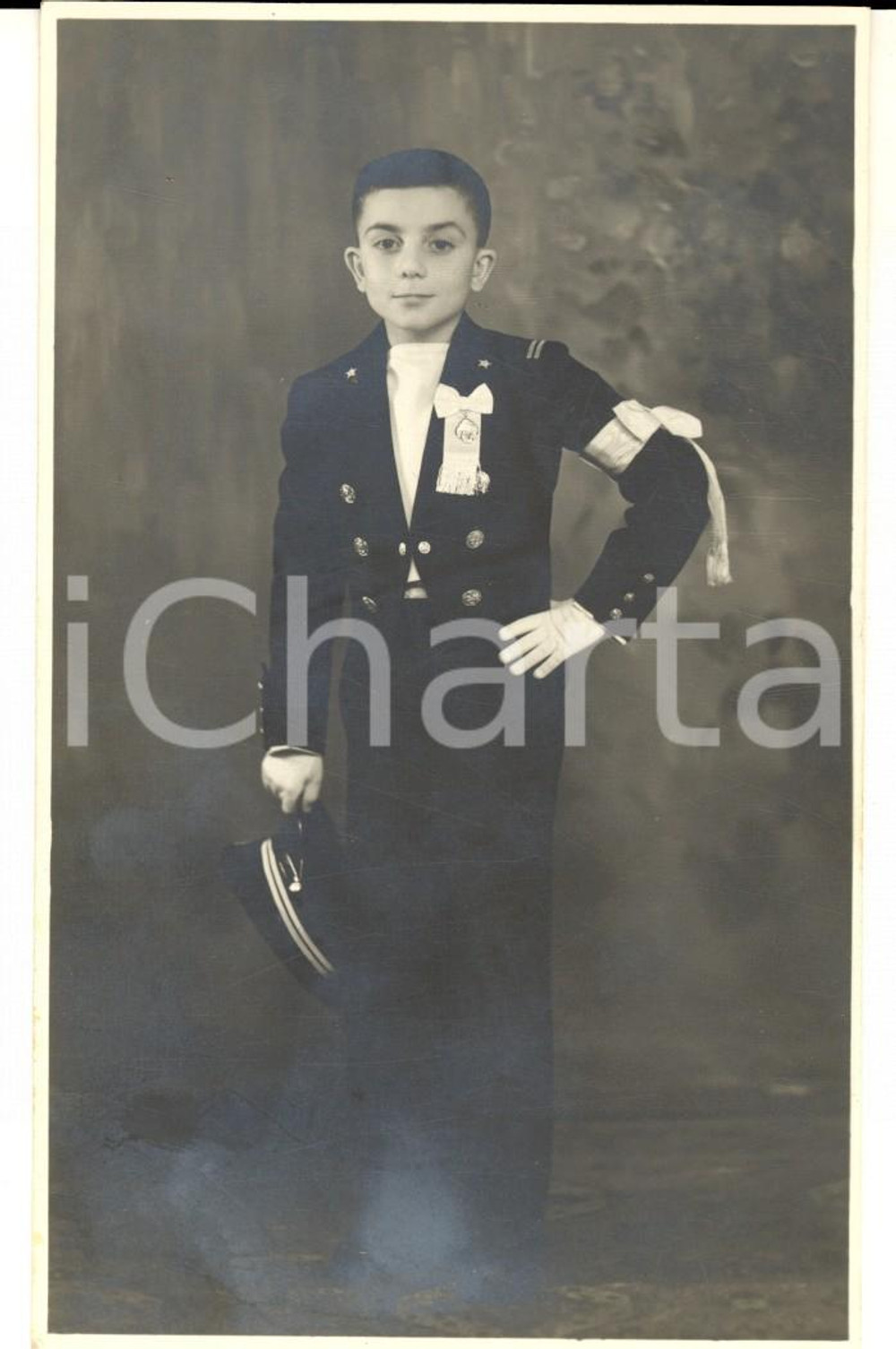 Fotografia d epoca originale 1938 MILANO BRERA Ritratto di bambino alla prima Comunione Foto BADODI 1