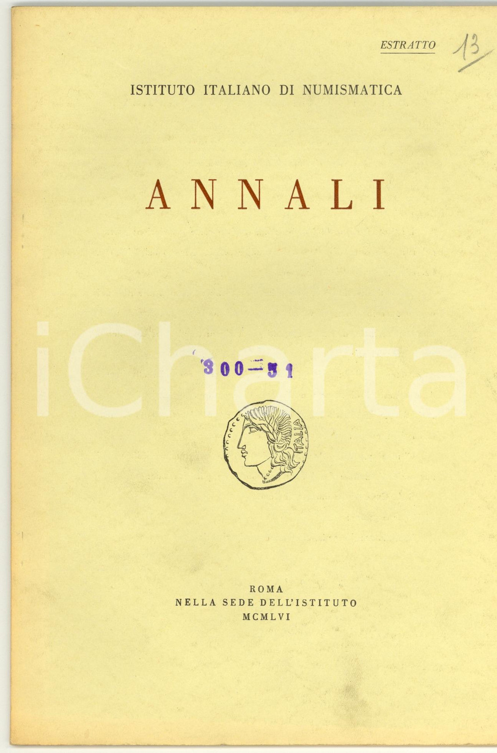 Oggetto da collezione cartaceo 1952 Franco PANVINI ROSATI Denari repubblicani nel Museo Nazionale Romano 2 1