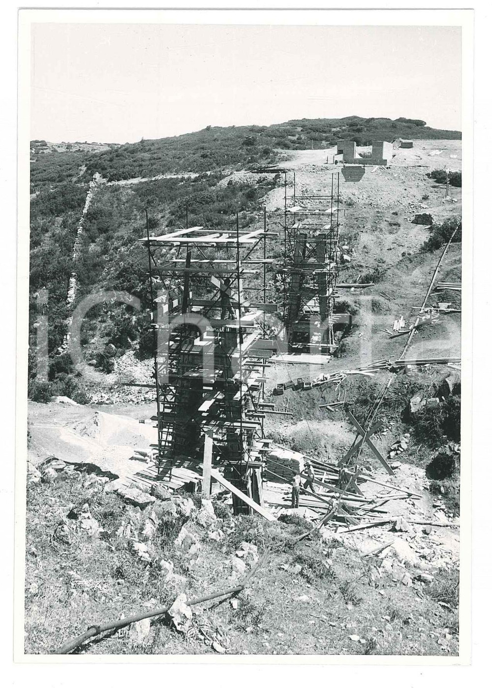 Fotografia d epoca originale 1962 SARDEGNA GALLURA Area fiume e diga del LISCIA  Cantiere Foto 9 1