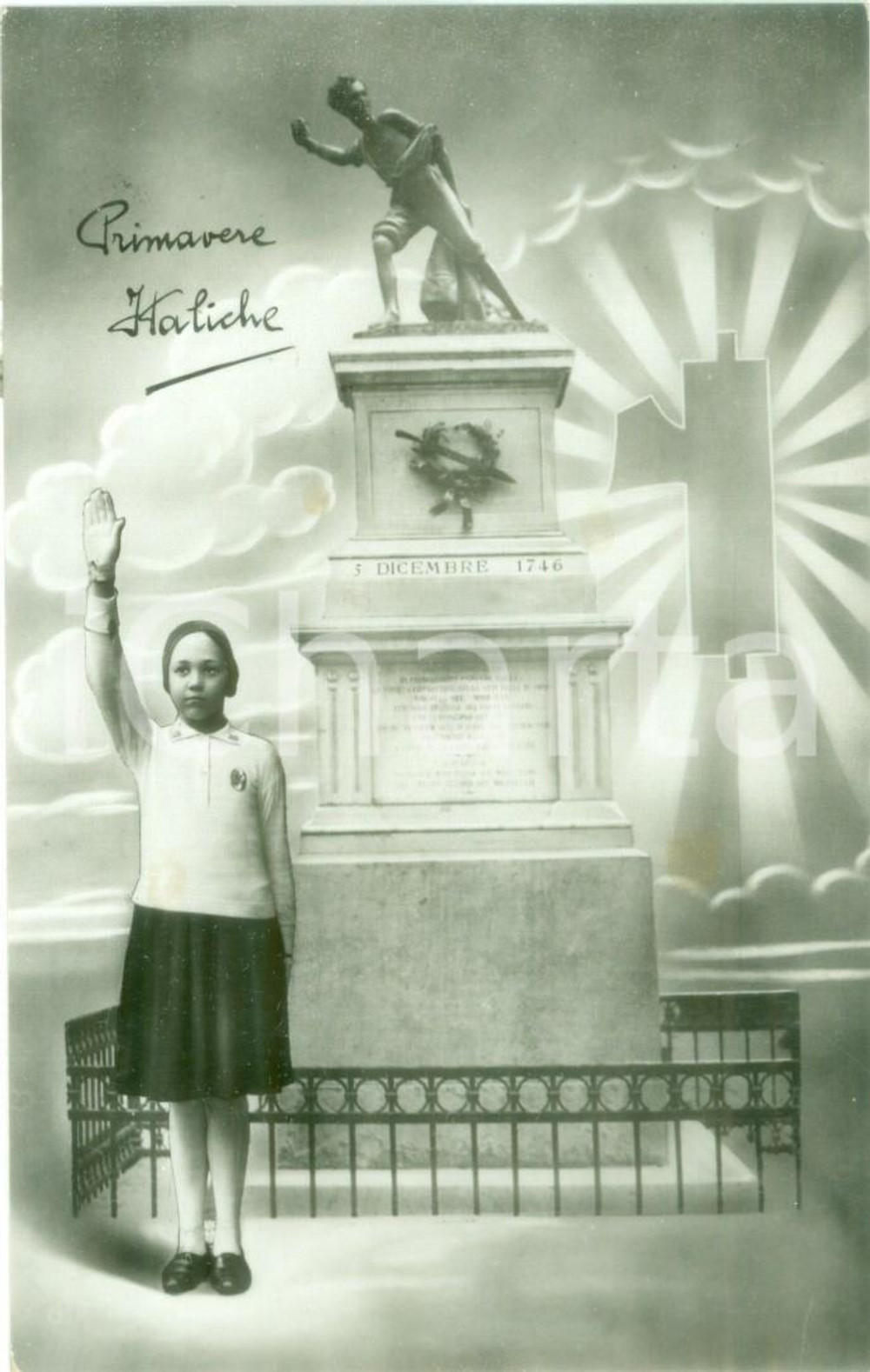 Cartolina originale da collezione 1934 PROPAGANDA FASCISTA Primavere italiche in onore del BALILLA Cartolina 1 1