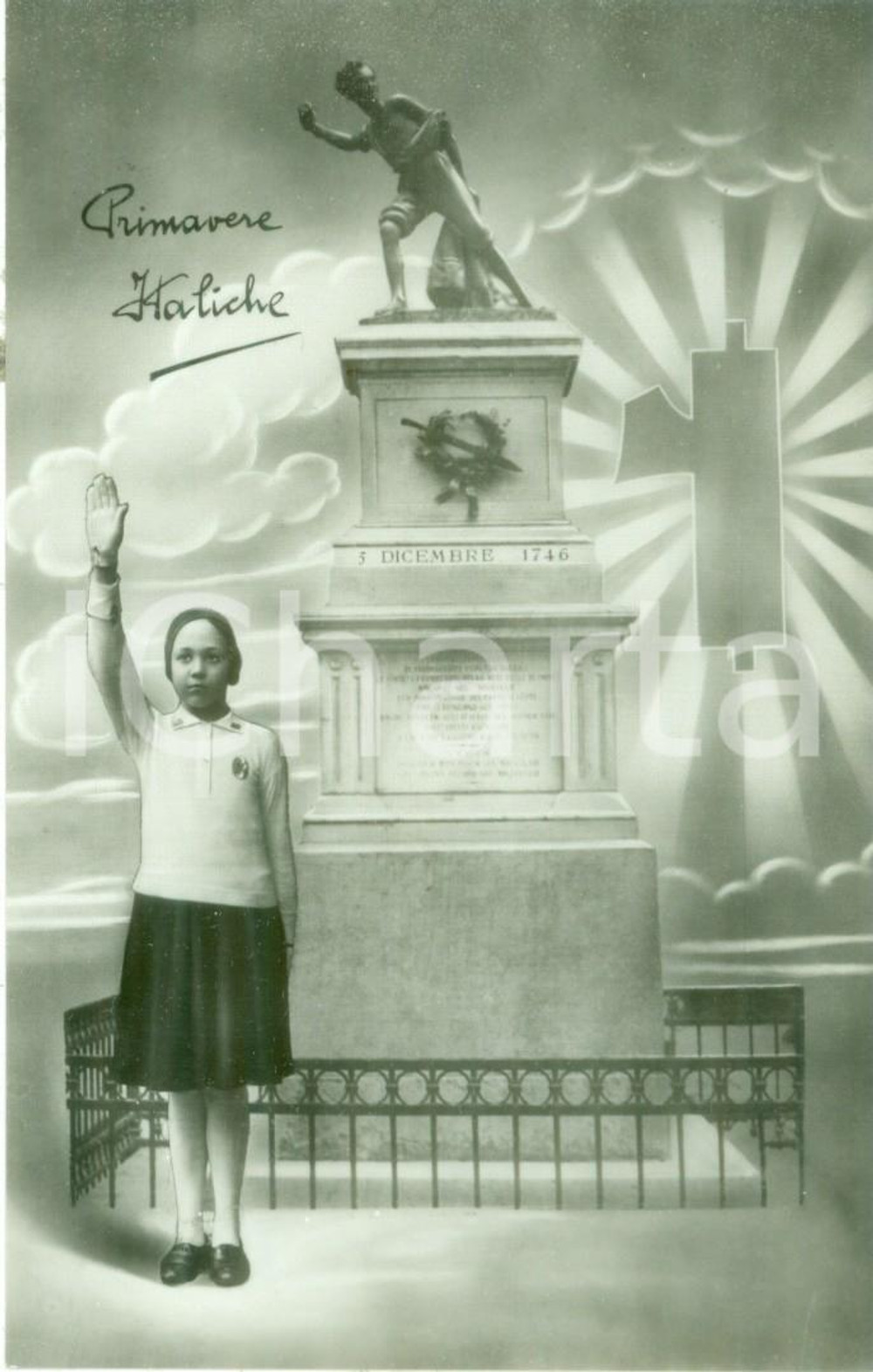 Cartolina originale da collezione 1934 PROPAGANDA FASCISTA Primavere italiche in onore del BALILLA Cartolina 3 1