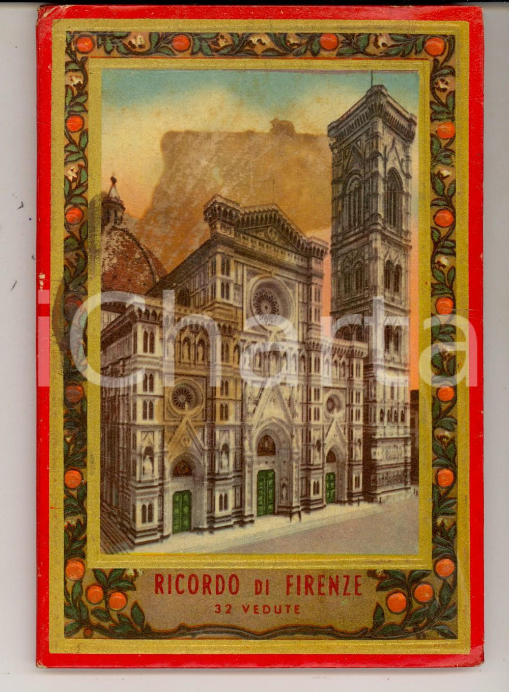 Materiale pubblicitario d’epoca 1920 ca Album ricordo di FIRENZE Raccolta di 32 vedute ILLUSTRATO VINTAGE 1