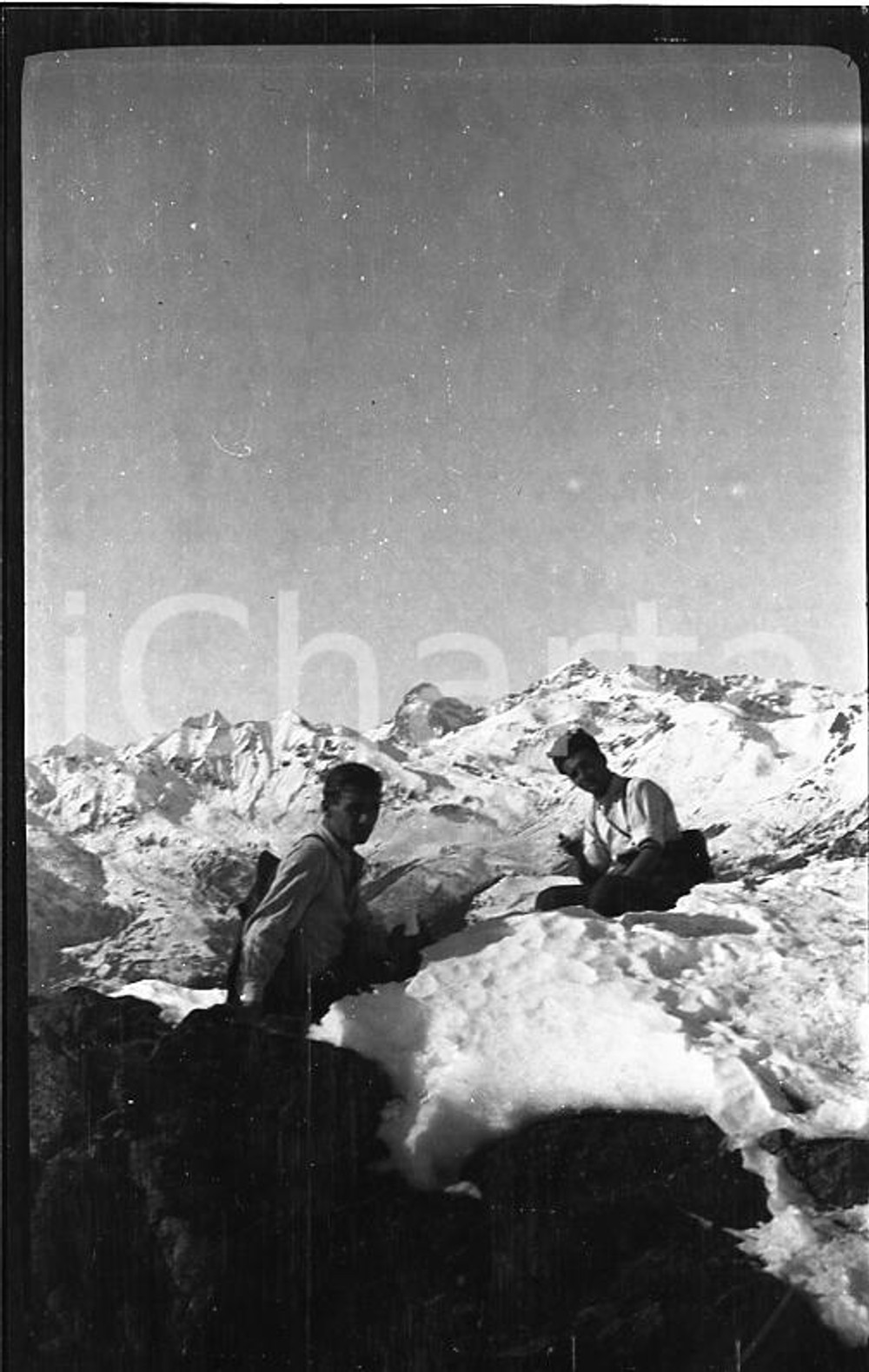 Fotografia d epoca originale 1922 PIEMONTE Alpinisti nelle valli di Lanzo NEGATIVO ORIGINALE cm 6x4 1