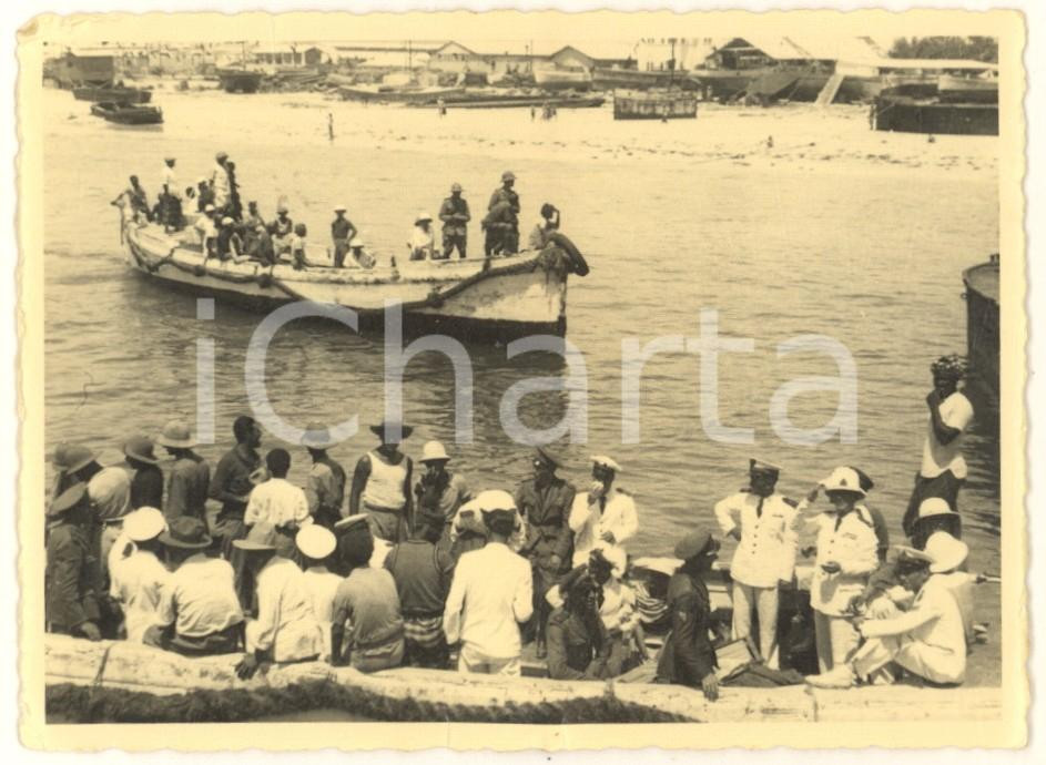Fotografia d epoca originale 1936 AOI MOGADISCIO Partenza del Colonnello Glorioso per Asmara Foto 11x9 cm 1