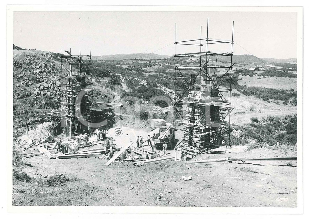 Fotografia d epoca originale 1962 SARDEGNA GALLURA Area fiume e diga del LISCIA  Cantiere Foto 8 1