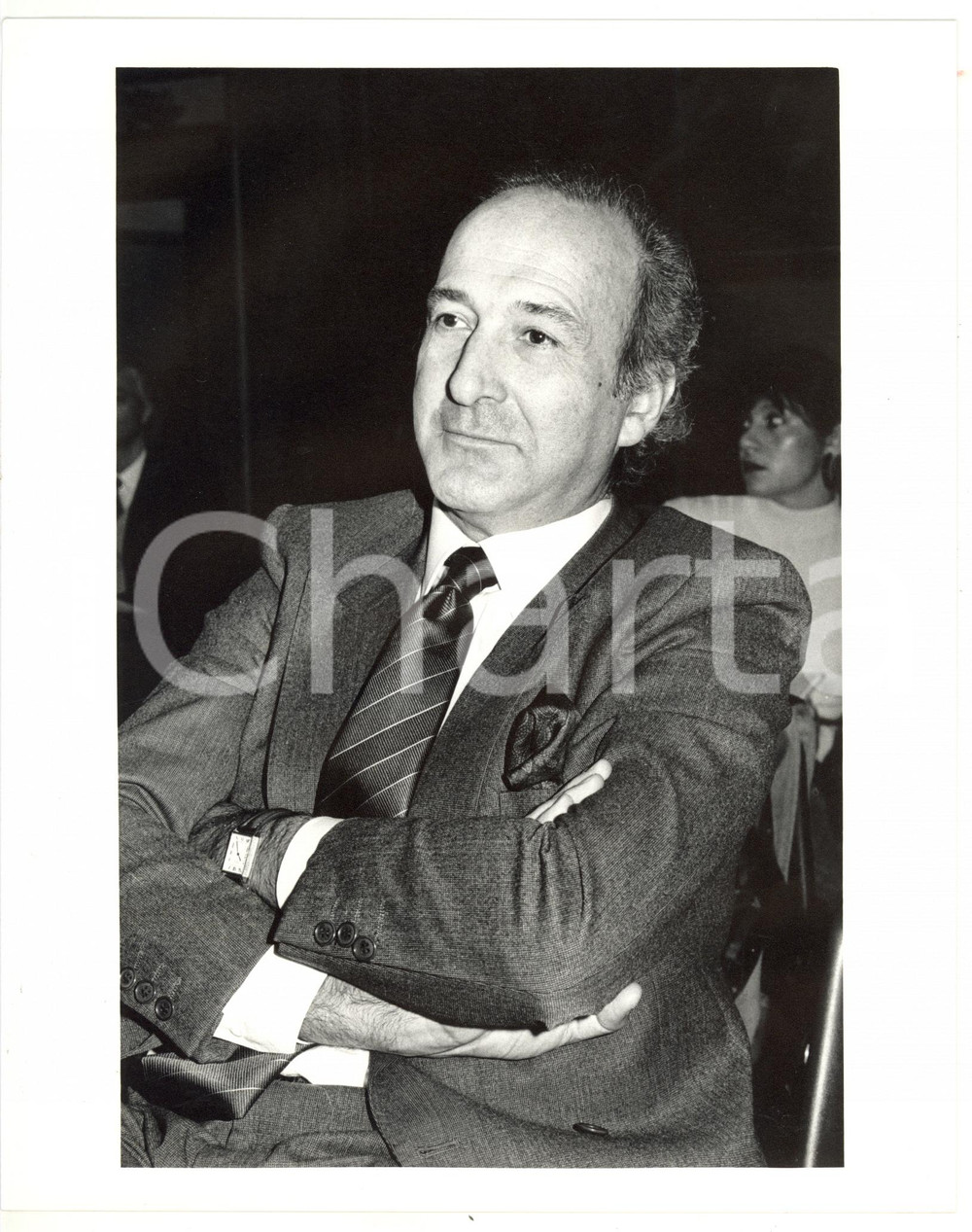 1990 ca MILANO Ritratto Felice LIOY durante conferenza - Foto 20x25 cm Fotografia di agenzia. CONDIZIONI: GFORMATO: 20x25 cm  originale e autentica 1