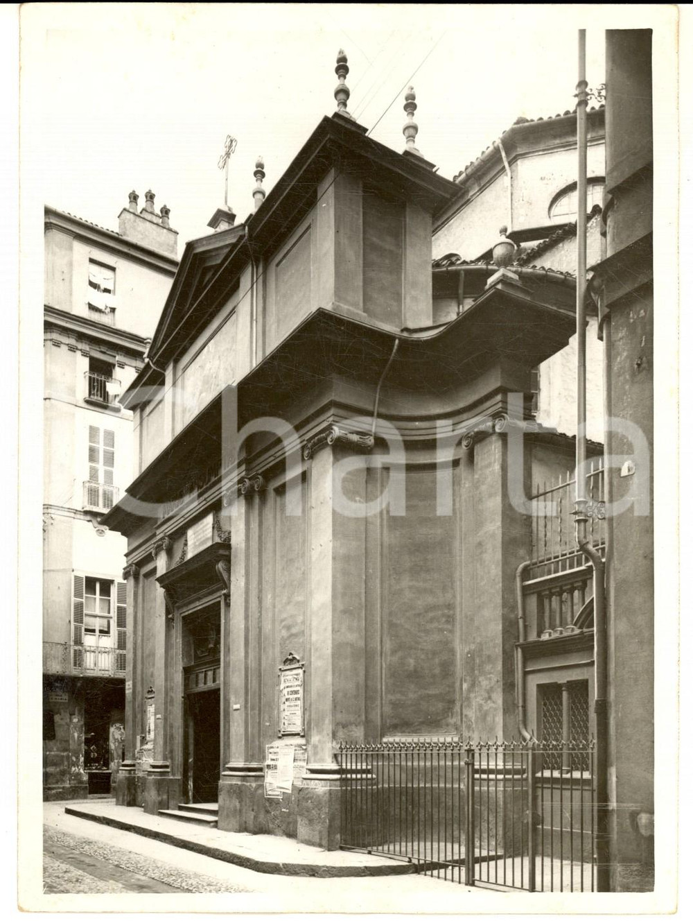 Fotografia d epoca originale 1931 TORINO Chiesa di Santa Maria di Piazza  Facciata Foto OTTOLENGHI 1