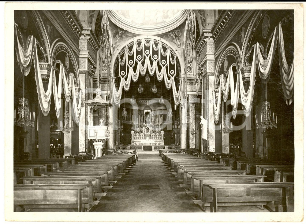 Fotografia d epoca originale 1931 TORINO Chiesa dei Santissimi Angeli Custodi  Interno Foto OTTOLENGHI 1