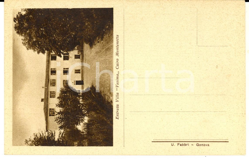 Cartolina originale da collezione 1920 ca CAIRO MONTENOTTE SV Villa VESIMA Cartolina Seminario ACQUI 1 1