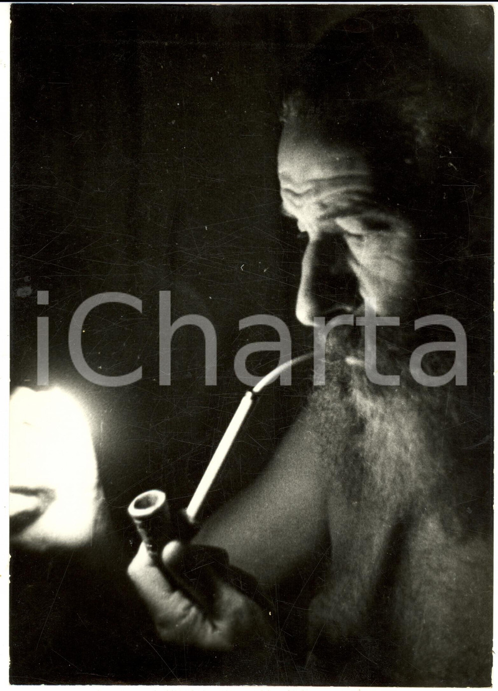 Fotografia d epoca originale 1955 ca NAPOLI Renato D AYALA VALVA con pipa The Smoker Foto 1