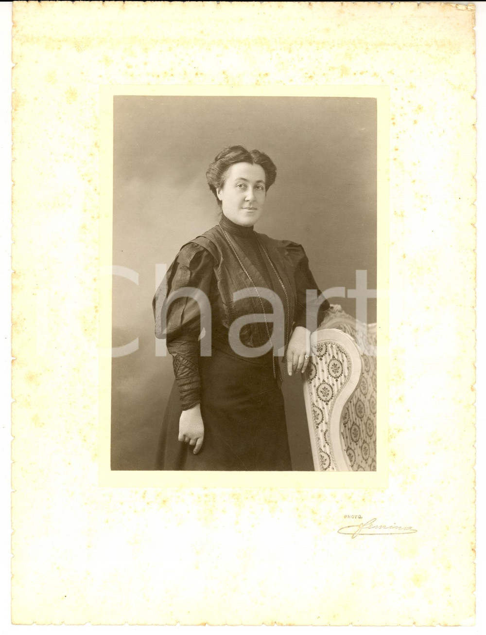 Fotografia d epoca originale 1909 LILLE FRANCE Portrait Suzanne DEVILDER MAQUET Photo FEMINA 1