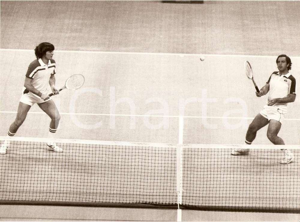 Fotografia d epoca originale 1982 MILANO Tennis CUORE CUP Adriano PANATTA Paolo BERTOLUCCI Doppio Foto 1