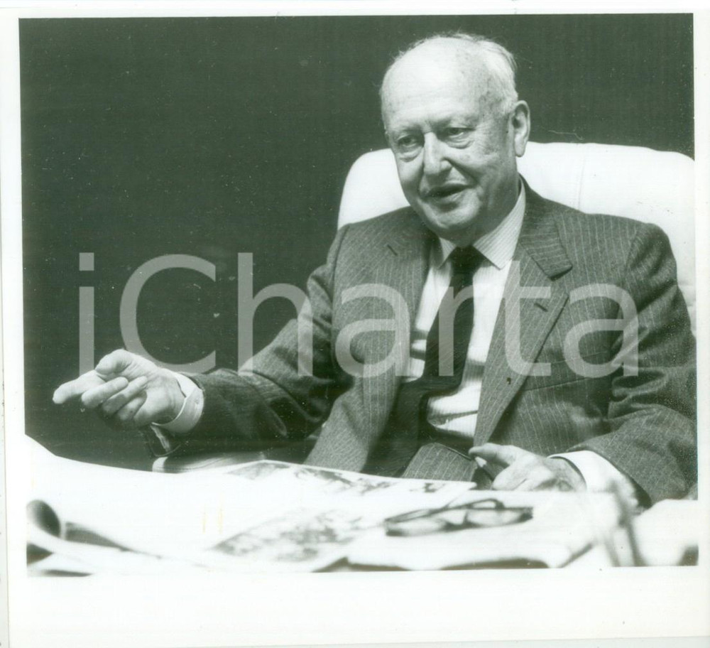 Fotografia d epoca originale 1990 ca STRASBOURG Politico Pierre PFLIMLIN  Discorso Foto 3 1