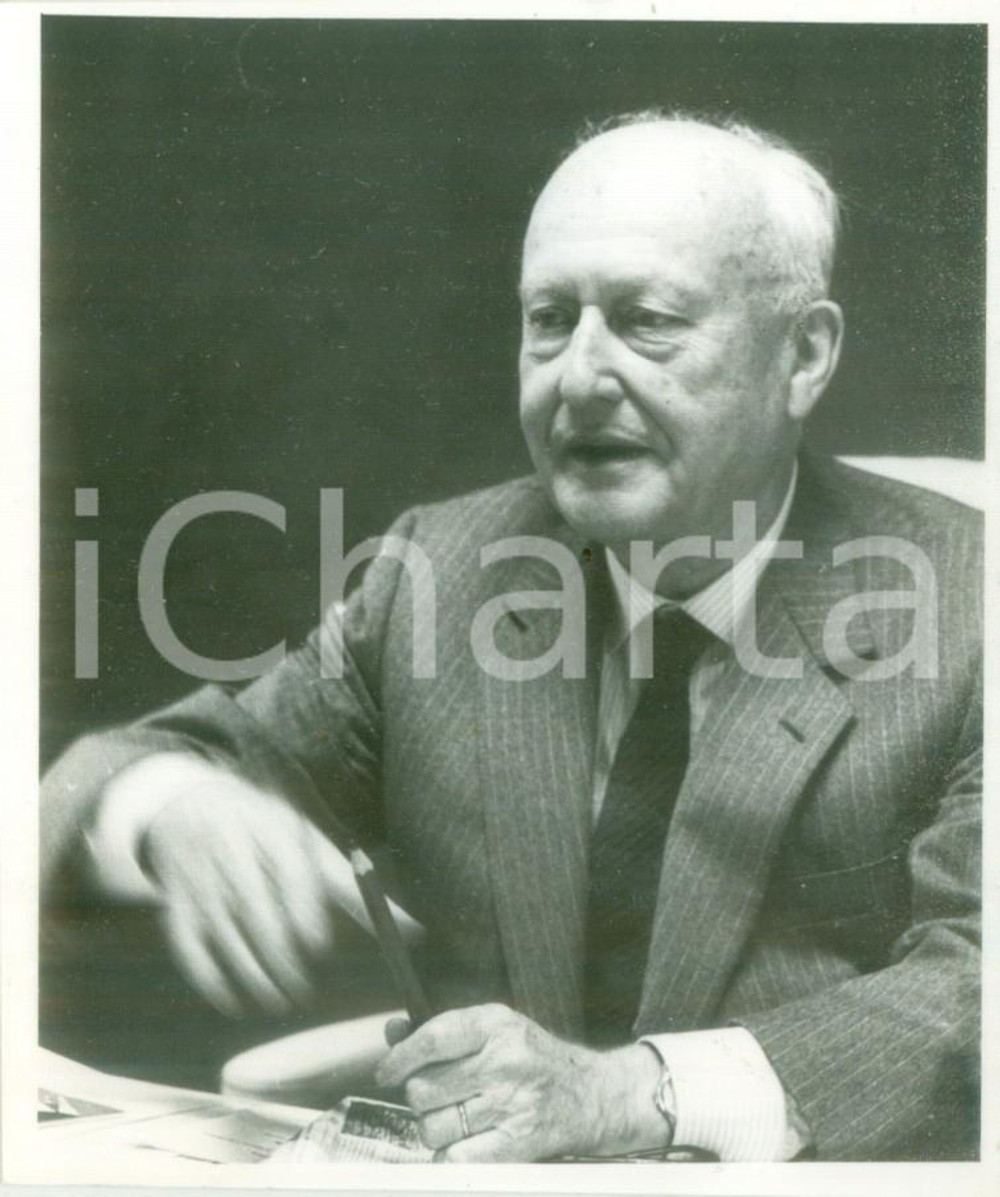 Fotografia d epoca originale 1990 ca STRASBOURG Politico Pierre PFLIMLIN  Discorso Foto 1 1