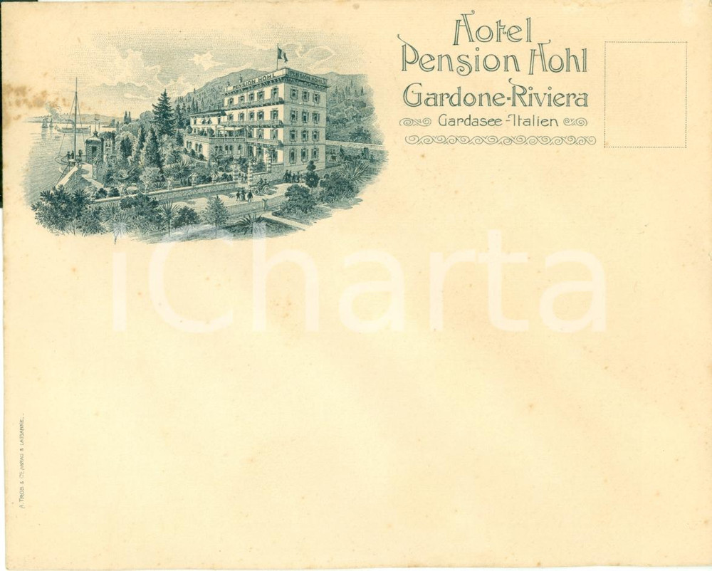 Materiale pubblicitario d’epoca 1935 ca GARDONE RIVIERA Hotel Pension HOHL Busta intestata 3 1