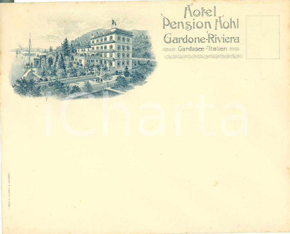 Materiale pubblicitario d’epoca 1935 ca GARDONE RIVIERA Hotel Pension HOHL Busta intestata 2 1