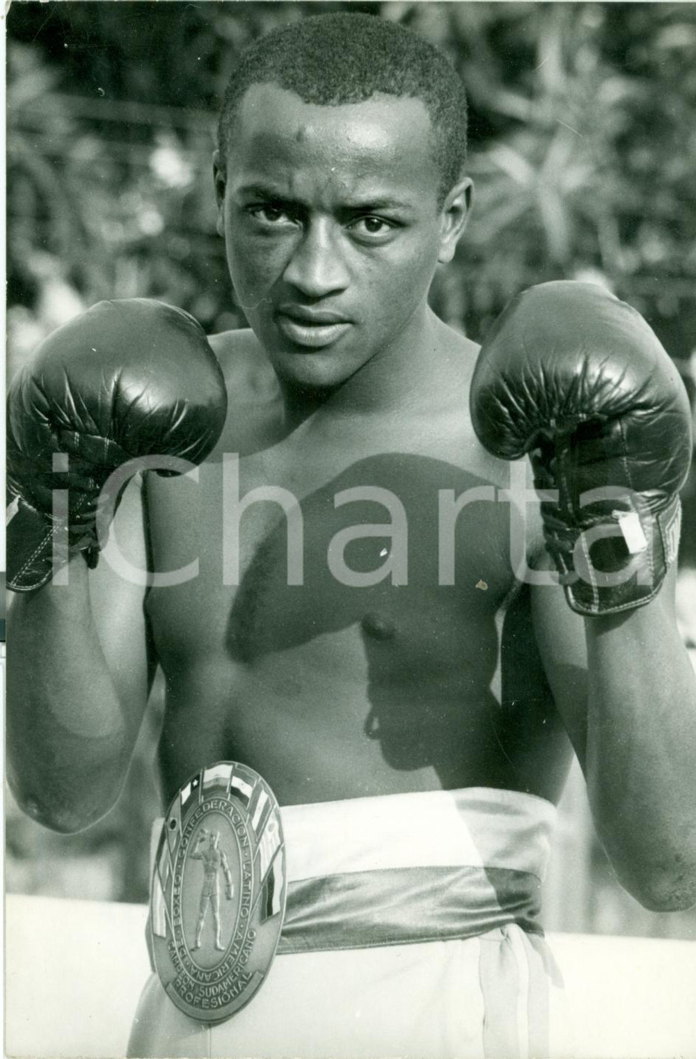 Fotografia d epoca originale 1983 BUENOS AIRES Boxe Francisco DE JESUS CHIQUINHO campione SUD AMERICA Foto 1