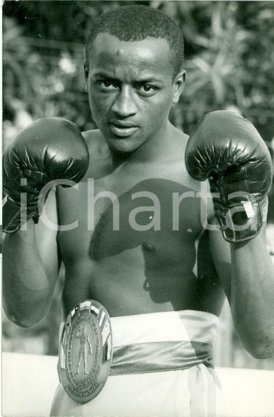 Fotografia d epoca originale 1983 BUENOS AIRES Boxe Francisco DE JESUS CHIQUINHO campione SUD AMERICA Foto 1
