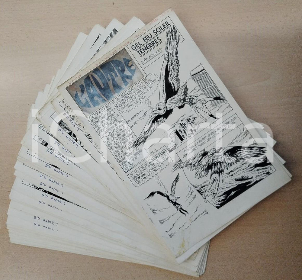 1972 Luciano BERNASCONI L'Autre - Sesto episodio STORIA COMPLETA 58 Tavole Lotto composto dalle 58 tavole originali che compongono il sesto episodio della serie a fumetti "L'Autre".  PAGINE: 58CONDIZIONI:FAIR/discreto Lievi bruniture e gualciture su alcune delle tavoleFORMATO: 25x37 cm originale e autentica 1