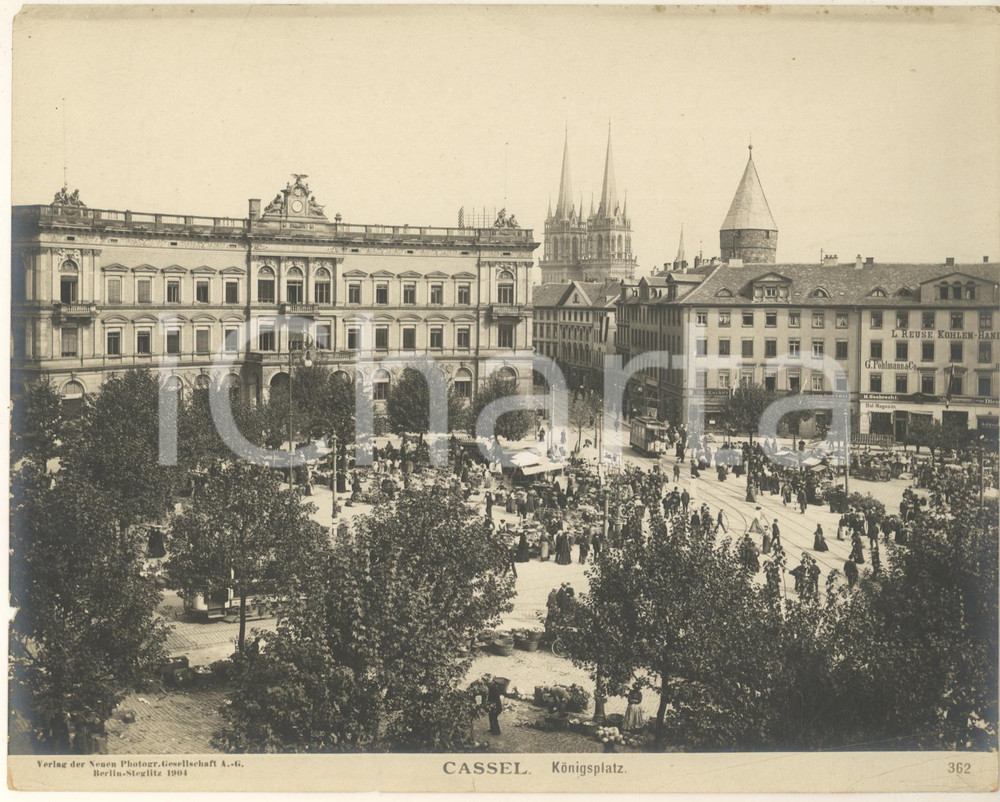 Fotografia d epoca originale 1904 CASSEL GERMANY Konigsplatz Fotografia ANIMATA n° 362 2 1