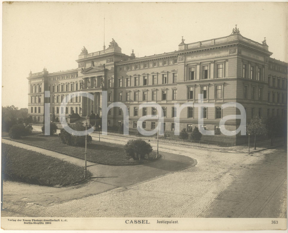 Fotografia d epoca originale 1904 CASSEL GERMANY Justizpalast Fotografia n° 363 1 1