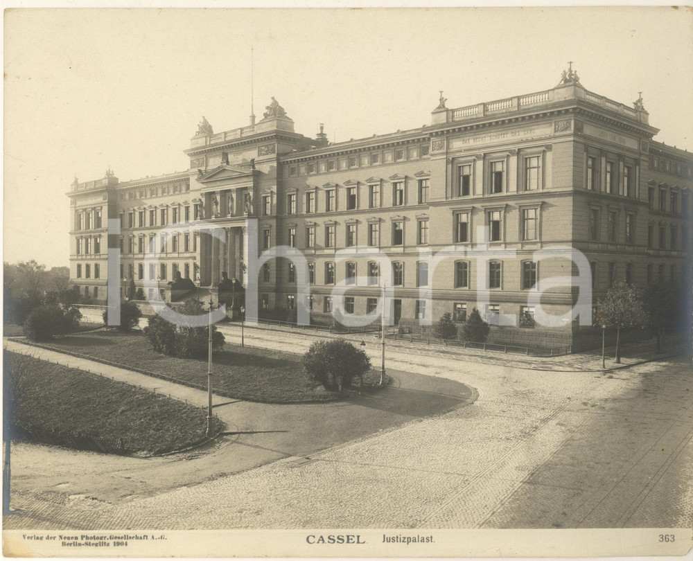 Fotografia d epoca originale 1904 CASSEL GERMANY Justizpalast Fotografia n° 363 2 1