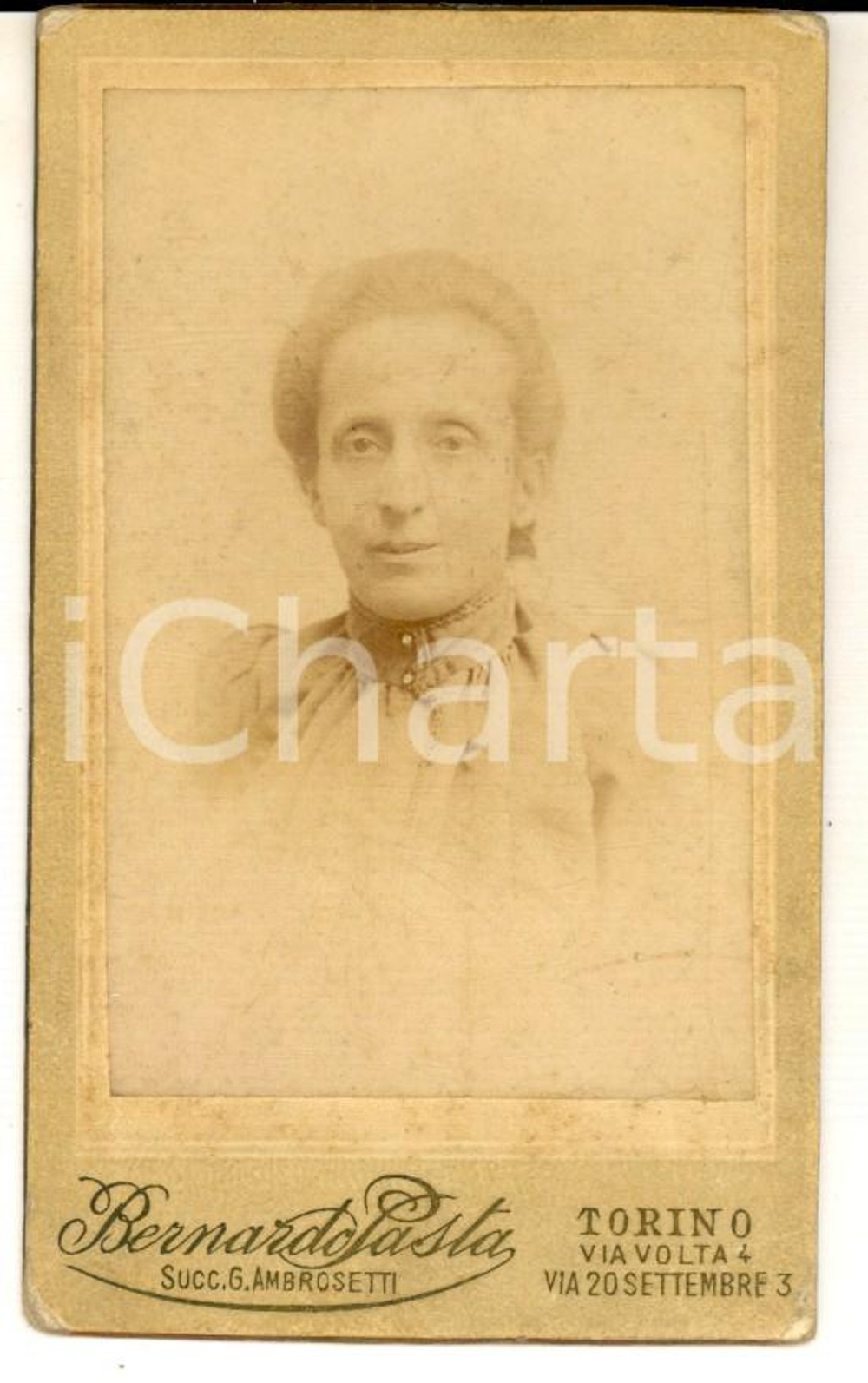 Fotografia d epoca originale 1900 ca TORINO Ritratto di anziana donna Foto Bernardo PASTA CDV 1 1