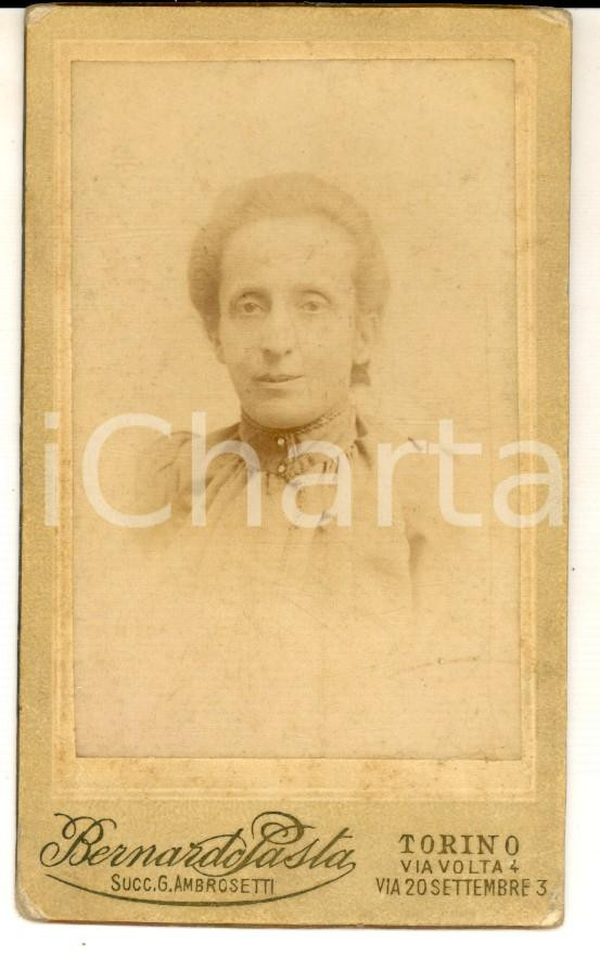 Fotografia d epoca originale 1900 ca TORINO Ritratto di anziana donna Foto Bernardo PASTA CDV 1 1