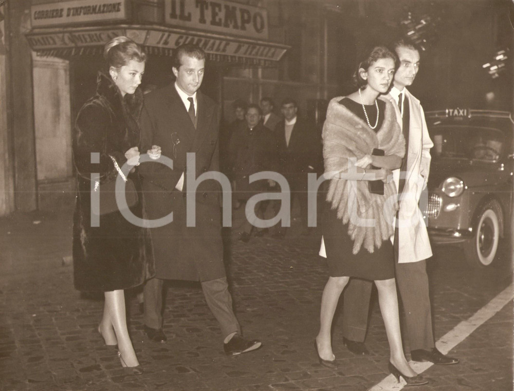 Fotografia d epoca originale 1960 ca ROMA Paola e Antonello RUFFO con Alberto di LIEGI Rosa TASCA d ALMERITA 1