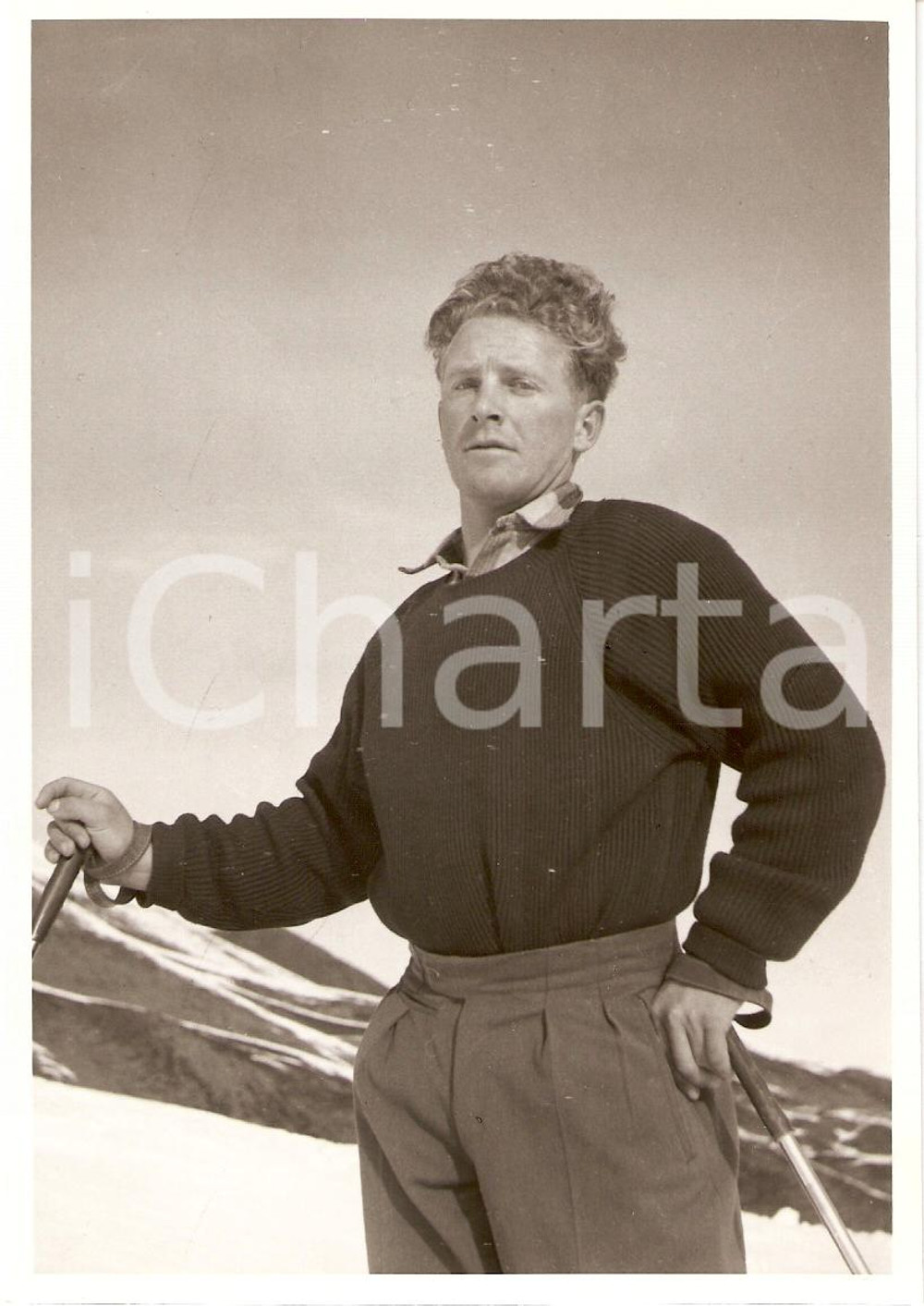 Fotografia d epoca originale 1960 ca SWITZERLAND Campionati SCI ALPINO Bernhard PERREN Foto 3 1