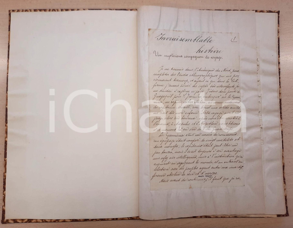 Manoscritto, lettera originale 1900 ca Gaetano MAISTO Invraisembable histoire  INEDITO 40 pp. FRENCH 1