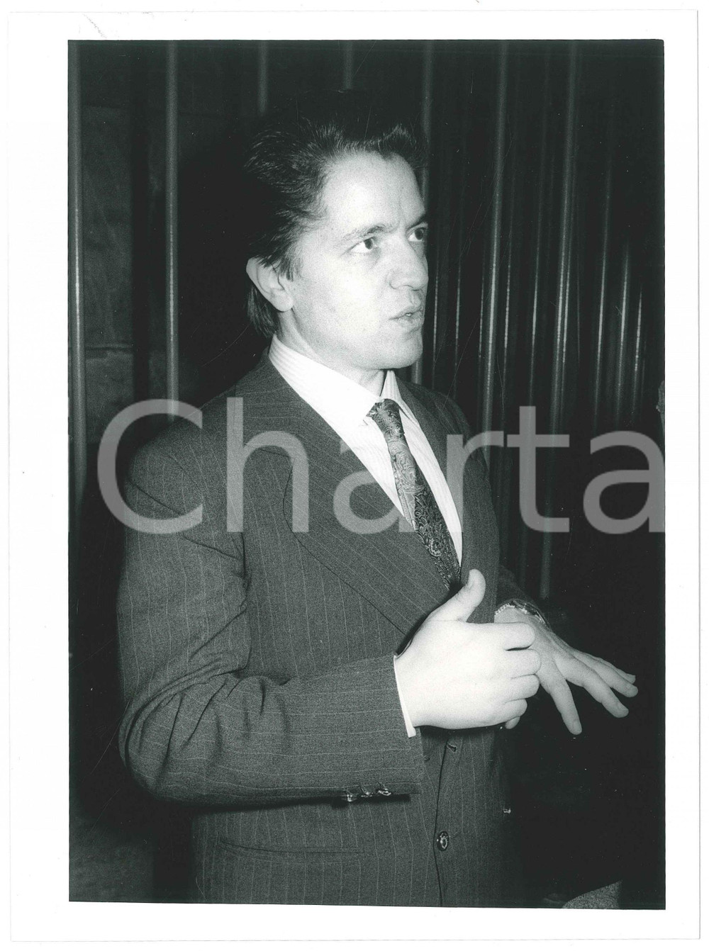 Fotografia d epoca originale 1987 MILANO Processo Verdiglione  Armando VERDIGLIONE Foto 18x24 cm 1