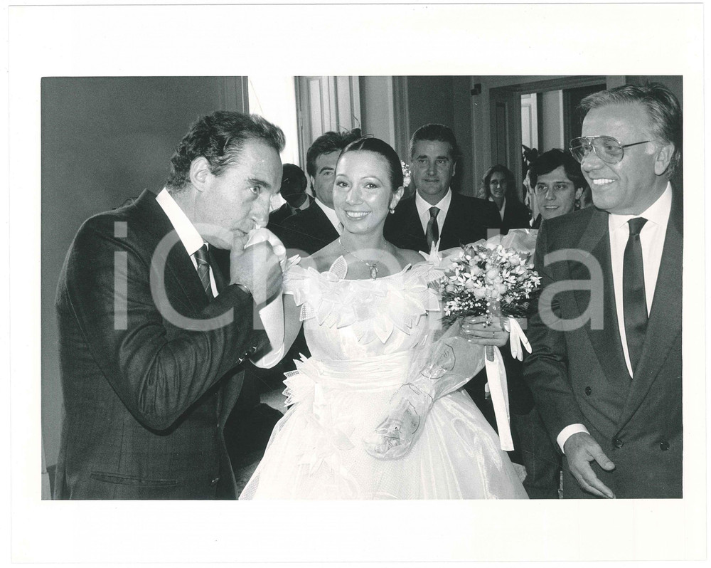 Fotografia d epoca originale 1987 MILANO Nozze Gianfranco FUNARI Rossana SEGHEZZI  Paolo PILLITTERI 2 1