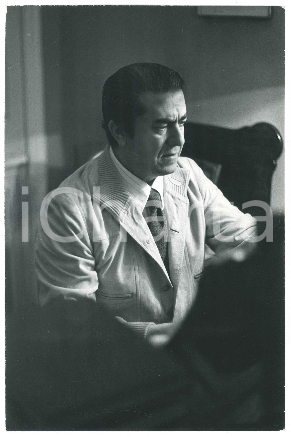 Fotografia d epoca originale 1973 MILANO Tenore Giuseppe DI STEFANO al pianoforte 3 Foto 20x30 cm 1