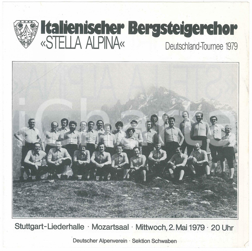 Materiale pubblicitario d’epoca 1979 STUTTGART Liederhalle  Coro STELLA ALPINA di RHO Programma 1