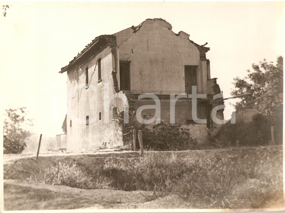 Fotografia d epoca originale 1946 FRASCAROLO Località SANT ANTONIO Cascina TORRIANI danneggiata da guerra 2 1