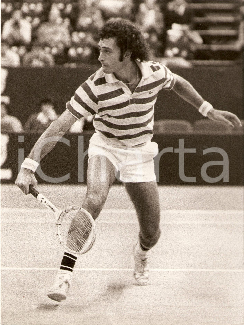 Fotografia d epoca originale 1980 ca ARGENTINA Tennis José Luis CLERC  Racchetta ROSSIGNOL Foto 1