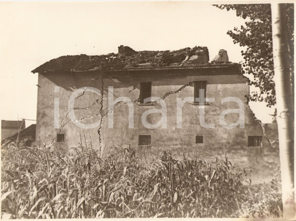 Fotografia d epoca originale 1946 FRASCAROLO Cascina TORRIANI località SANT ANTONIO danni guerra Foto 1