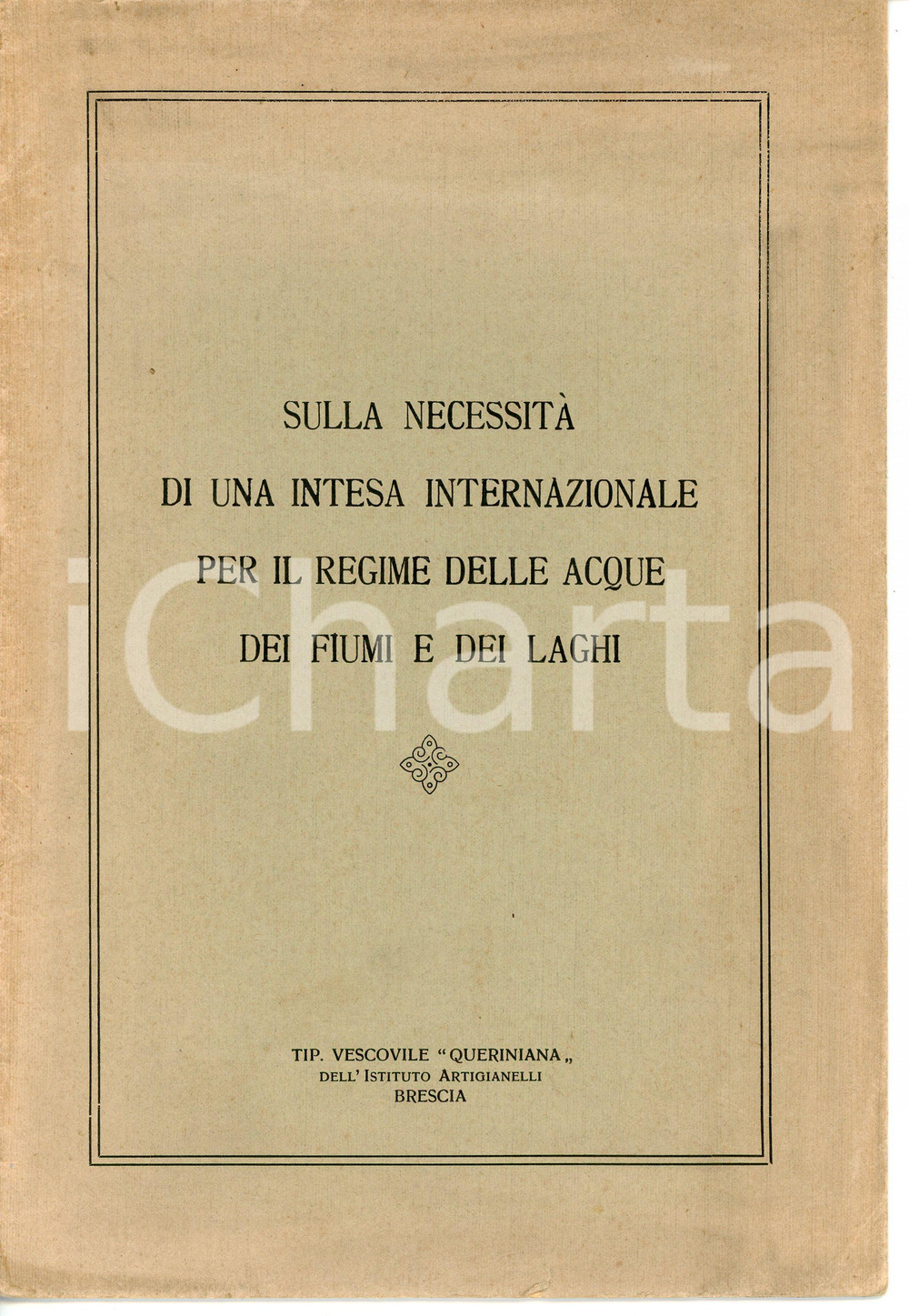 Libro, pubblicazione d epoca 1927 Luigi PETTENATI Necessità di intesa per regime delle acque di fiumi e laghi 1