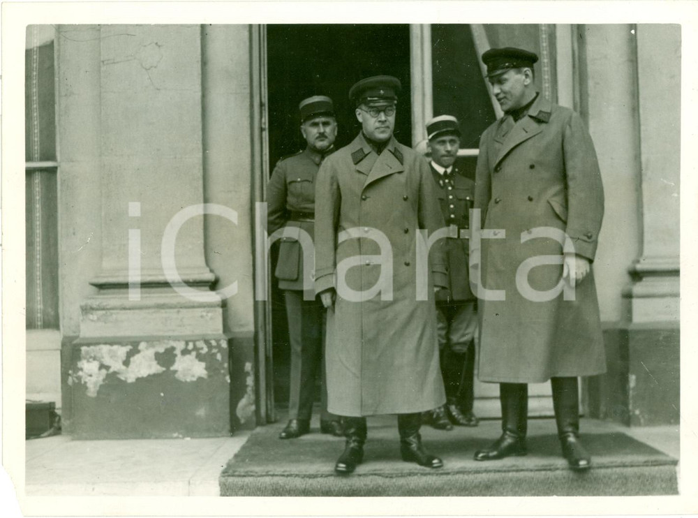 Fotografia d epoca originale 1933 PARIS Ministro Edouard DALADIER Colonnello russo Simon VENTZOV Fotografia 1