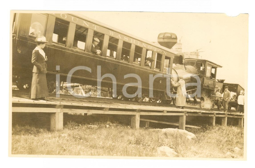 Fotografia d epoca originale 1912 ADAMS USA Train to Mount WASHINGTON First stop Photo 1