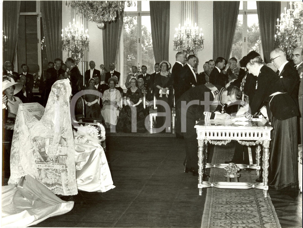 Fotografia d epoca originale 1959 BRUXELLES Alberto di LIEGI firma atto di matrimonio Fotografia 1 1