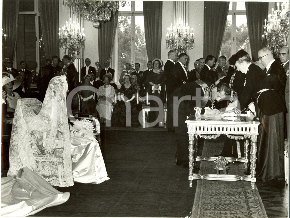 Fotografia d epoca originale 1959 BRUXELLES Alberto di LIEGI firma atto di matrimonio Fotografia 2 1