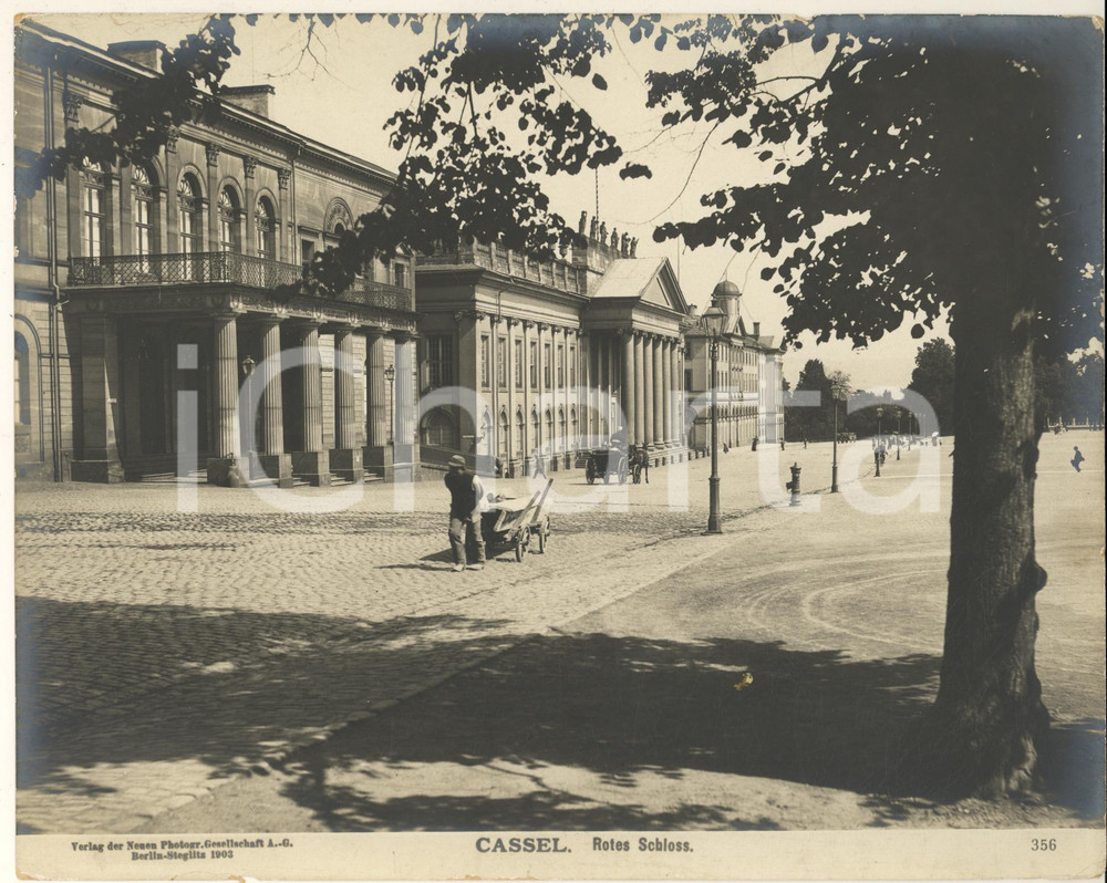 Fotografia d epoca originale 1904 CASSEL GERMANY Rotes Schloss Fotografia ANIMATA n° 356 1 1