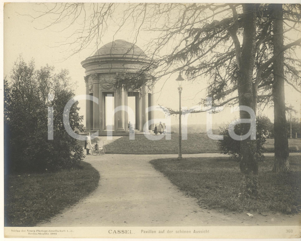 Fotografia d epoca originale 1904 CASSEL GERMANY Pavillion auf der schonen Aussicht. Foto ANIMATA n°360 1 1