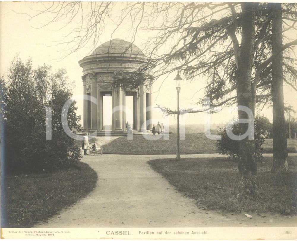 Fotografia d epoca originale 1904 CASSEL GERMANY Pavillion auf der schonen Aussicht. Foto ANIMATA n°360 3 1
