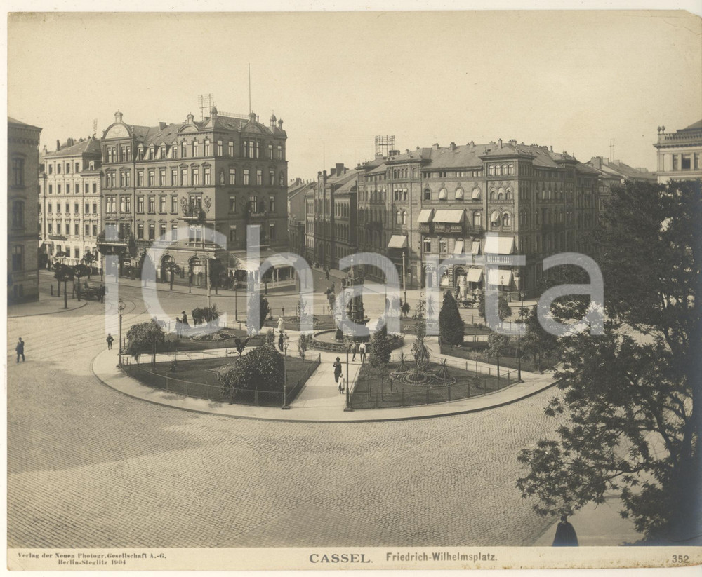 Fotografia d epoca originale 1904 CASSEL GERMANY FriedrichWilhelmsplatz  Fotografia ANIMATA n°352 2 1